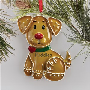 Gingerbread Dog Ornament | Personalized Christmas Dog Ornament