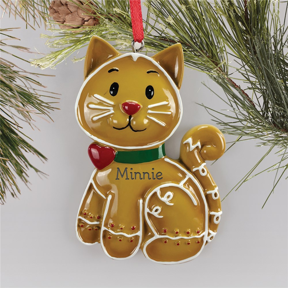Personalized Cat Ornaments | Cat Gingerbread Ornament