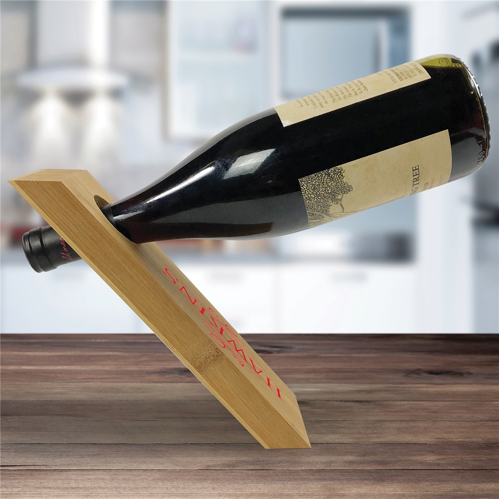 Wood Wine Bottle Holder | Personalized Wine Bottle Holder