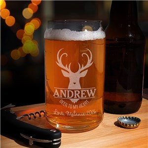 Valentine Gifts For Buys | Personalized Beer Can Glass