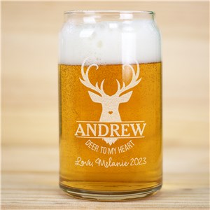 Valentine Gifts For Buys | Personalized Beer Can Glass