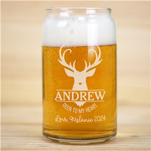 Valentine Gifts For Buys | Personalized Beer Can Glass
