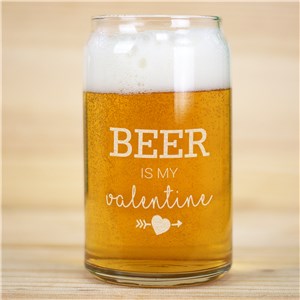 Personalized Glass Beer Can | Beer Is My Valentine Gifts