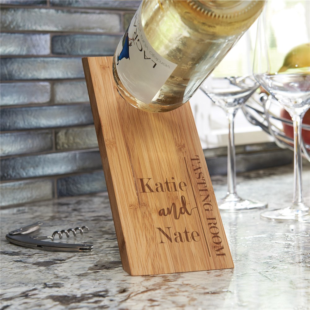 Engraved Gifts For Couples | Wooden Wine Bottle Balancer