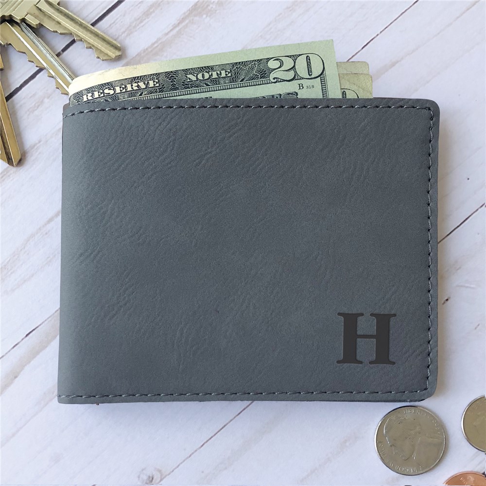 Leatherette Engraved Wallet | Wallet With Initial
