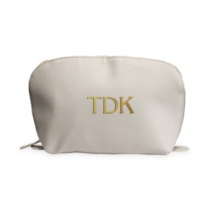 Embroidered Initials Vegan Leather Toiletry Bag
