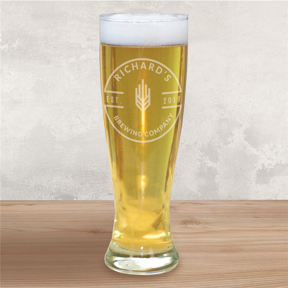 Engraved Brewing Company Pilsner Glass GiftsForYouNow