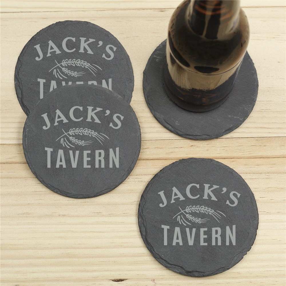 Engraved Slate Coasters For Home Bar | Beer Coasters Engraved
