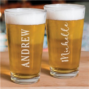 Personalized Barware | Engraved Pint Glass With Name