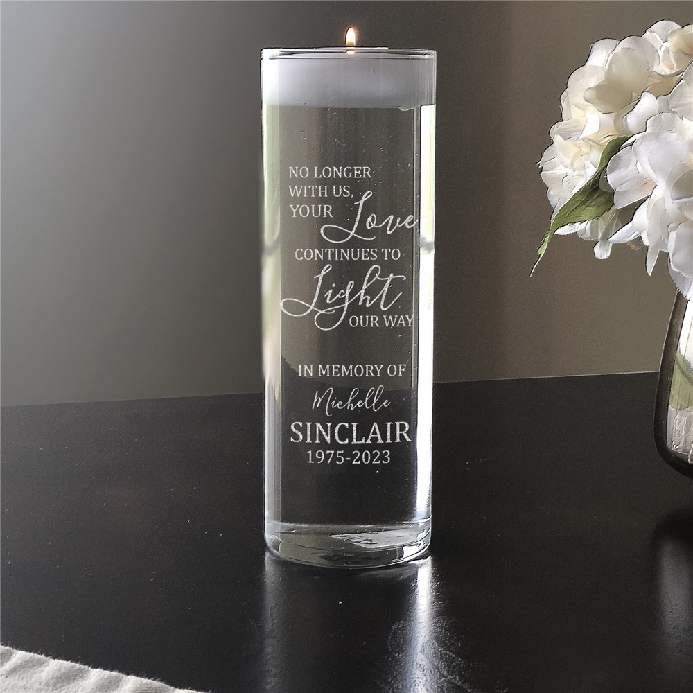 Love Lights The Way Candle | Engraved Memorial Floating Candle