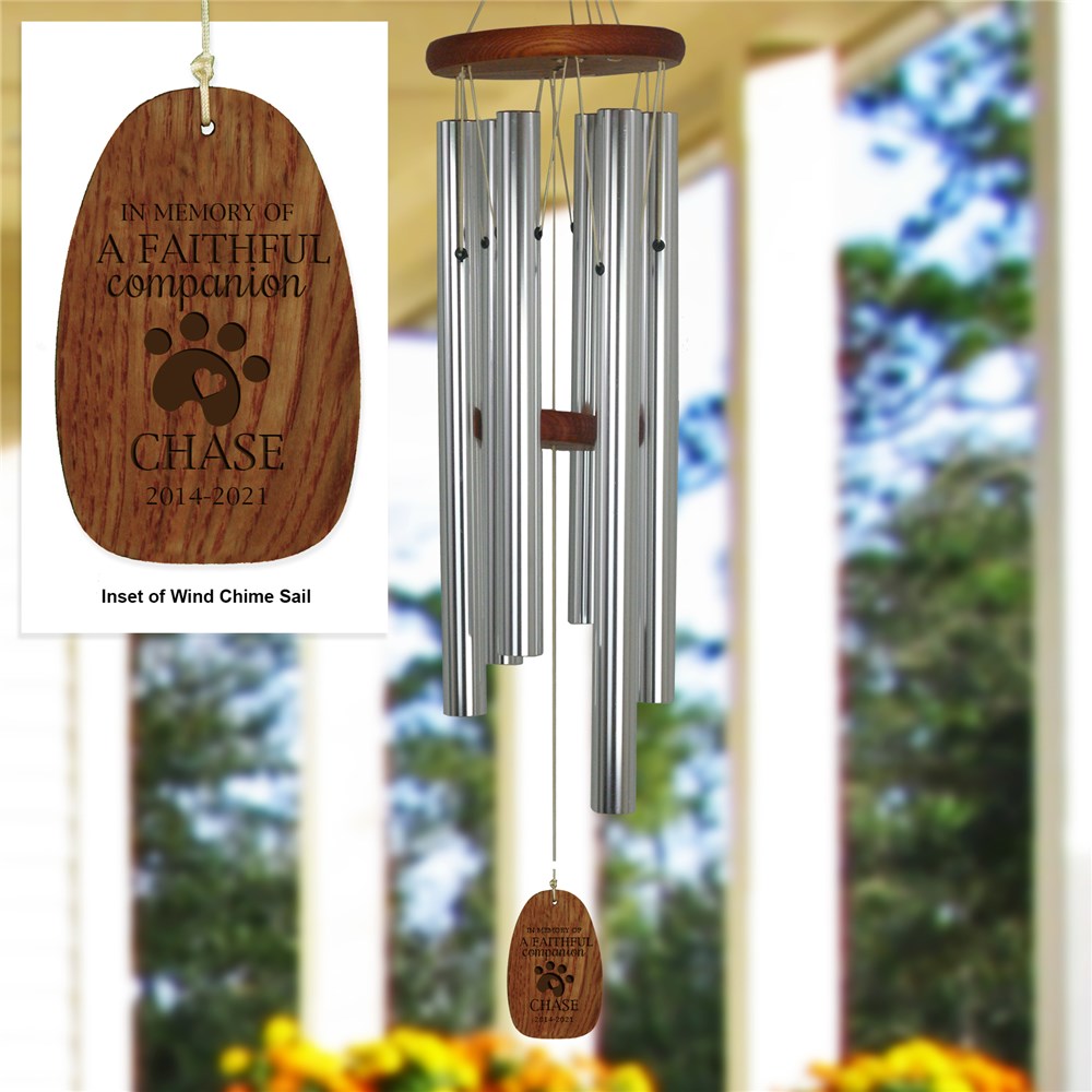 Engraved Faithful Companion Memorial Wind Chime GiftsForYouNow