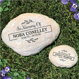Engraved In Memory Of With Border Garden Stone L1490614X