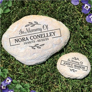 Engraved In Memory Of With Border Garden Stone L1490614X