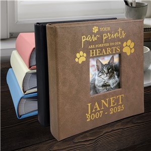 Engraved Paw Prints On My Heart Leatherette Photo Album L14922407X