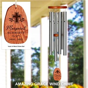 Engraved Wind Chime | Memorial Cross Windchime