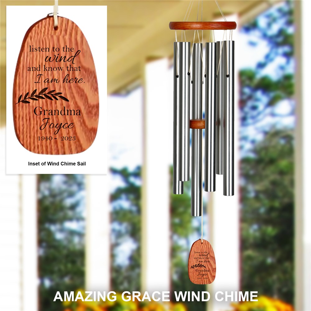 Engraved Memorial Wind Chime | Listen To The Wind Memorial Gift
