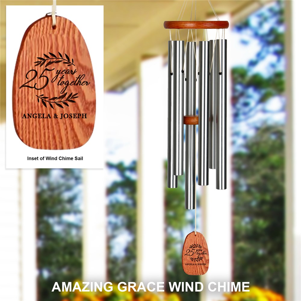 Engraved Wind Chime | Anniversary Gifts For Outdoors