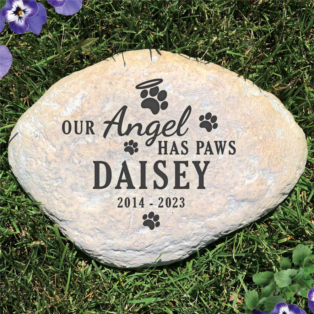 Pet Memorial Stone | My Angel Has Paws Pet Memorial