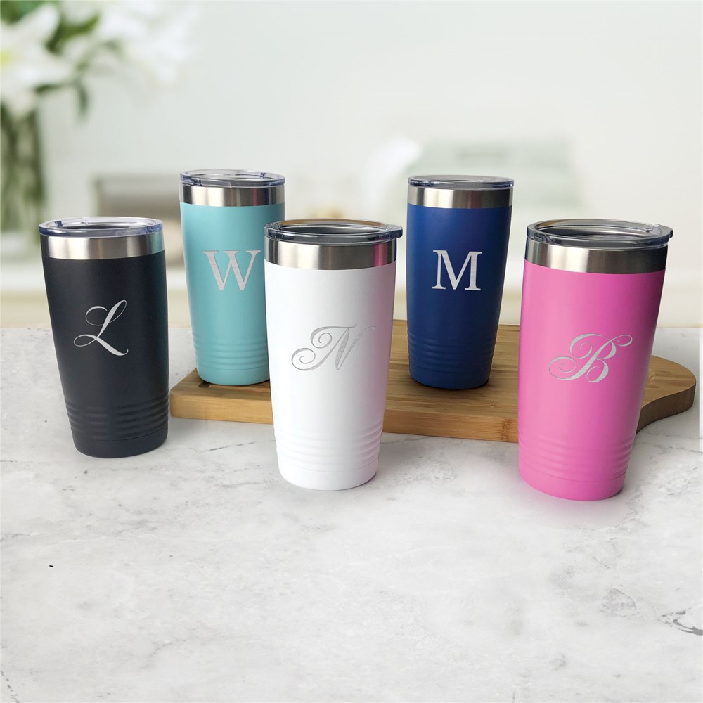 Engraved Tumbler | Initial Engraved Insulated Tumbler With Lid