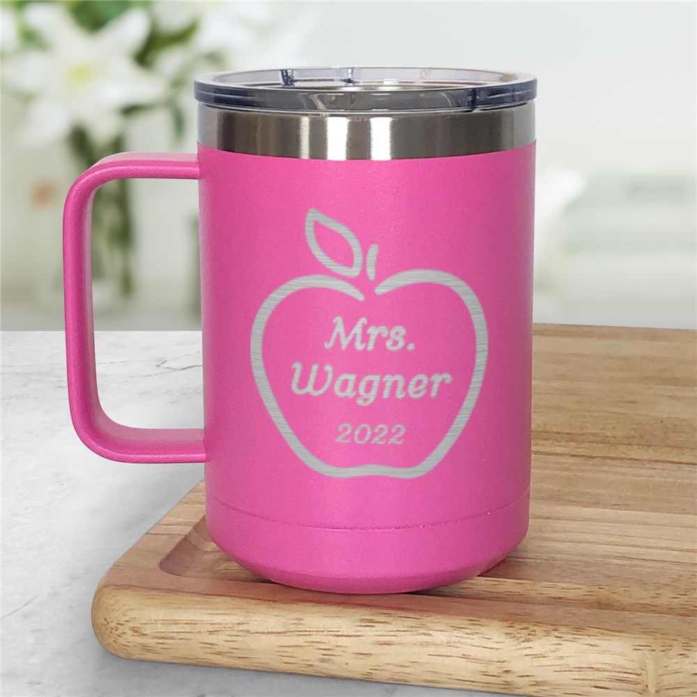 Engraved Teacher Apple Insulated Mug L15210326X