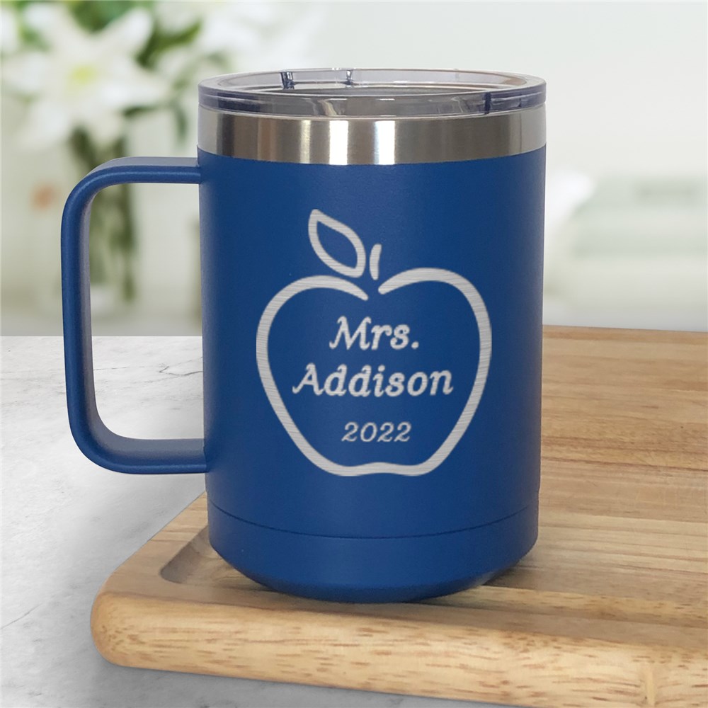 Engraved Teacher Apple Insulated Mug L15210326X