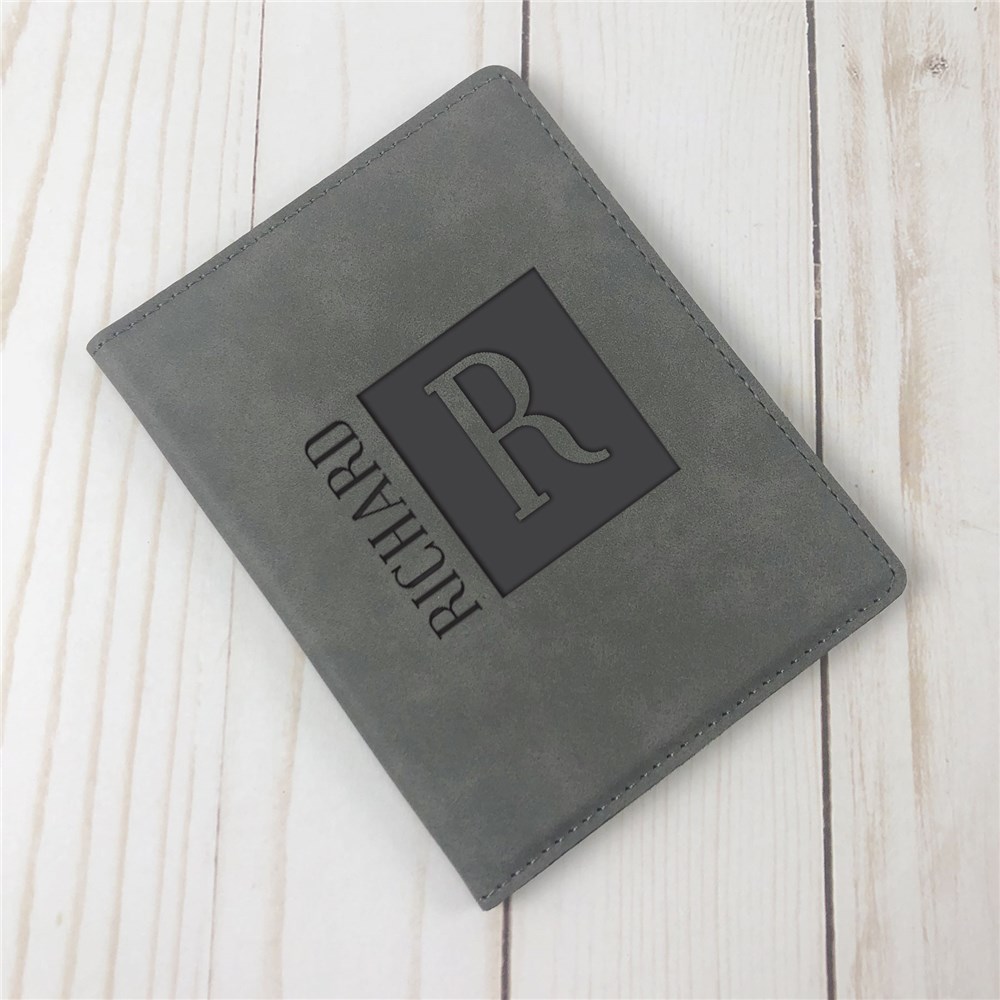 Personalized Square Name And Initial Passport Holder L15217294X