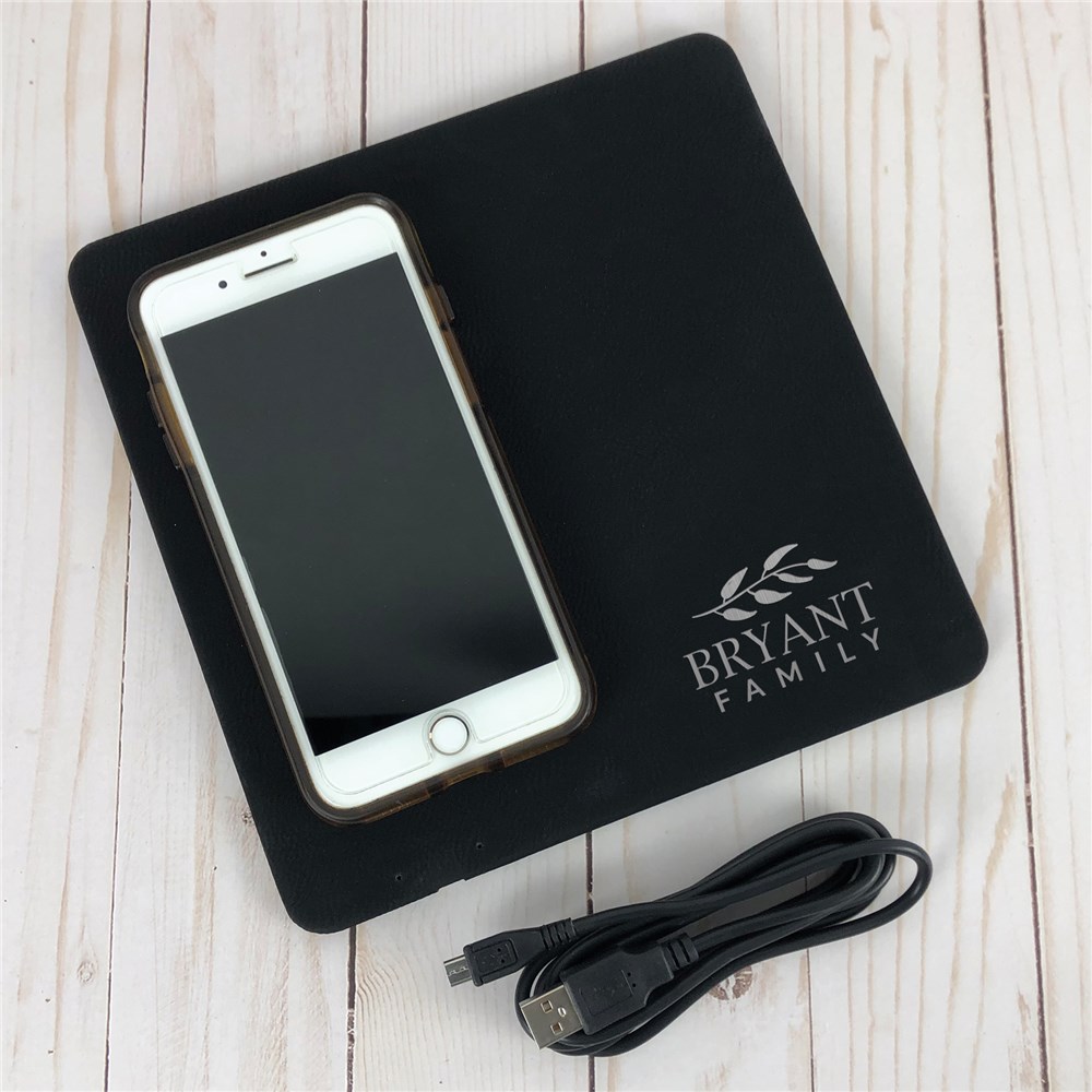 Engraved Family Name Charging Mat | Personalized Phone Charger