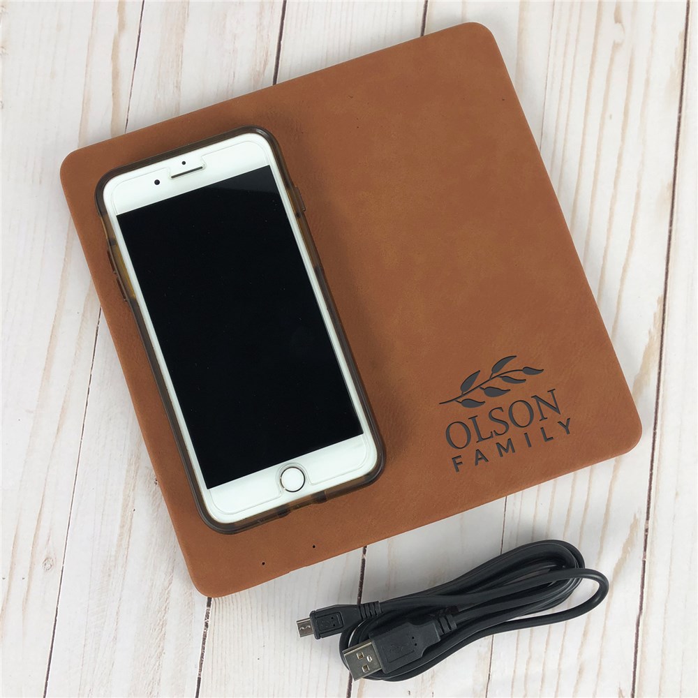Engraved Family Name Charging Mat | Personalized Phone Charger