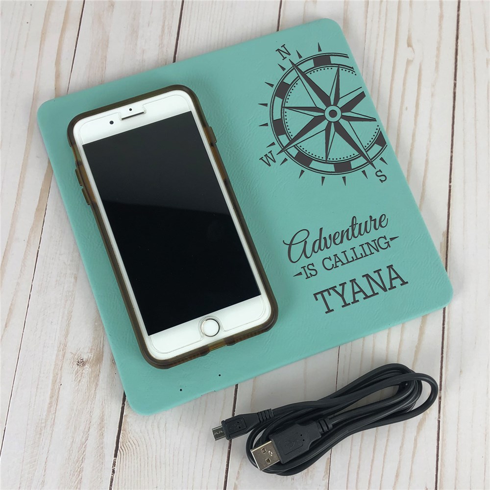 Engraved Adventure is Calling Wireless Phone Charging Mat GiftsForYouNow