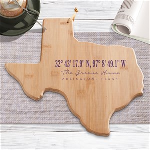 Personalized Coordinates Texas Cutting Board L15685165T