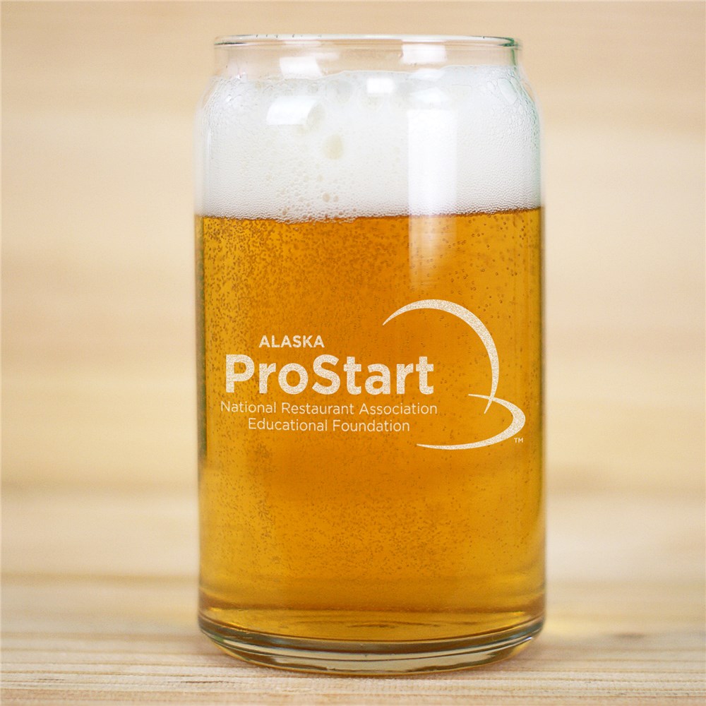 Engraved Corporate Logo Beer Can Glass