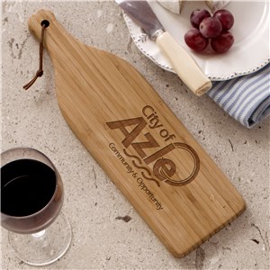 Engraved Corporate Wine Bottle Cutting Board L1575928X