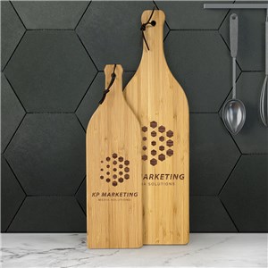 Engraved Corporate Wine Bottle Cutting Board L1575928X