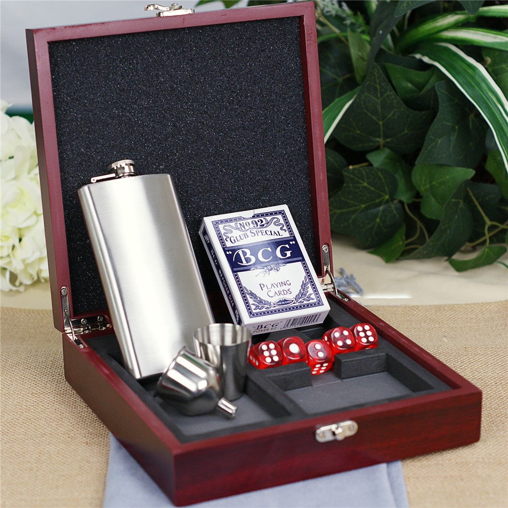 Engraved Corporate Poker Flask Set L1575973
