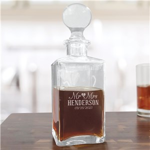 Engraved Heart With Ampersand Luxe Decanter L16342387