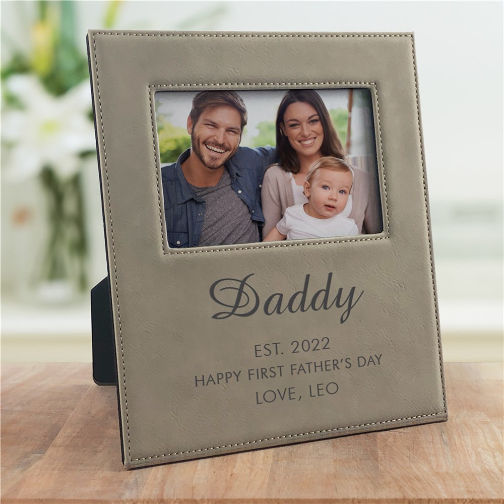 Personalized Happy Father's Day Leather Frame