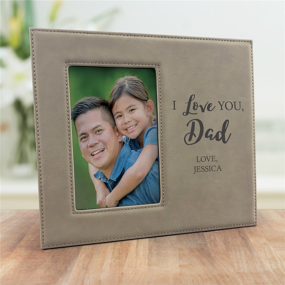 Engraved We Love You Leather Frame