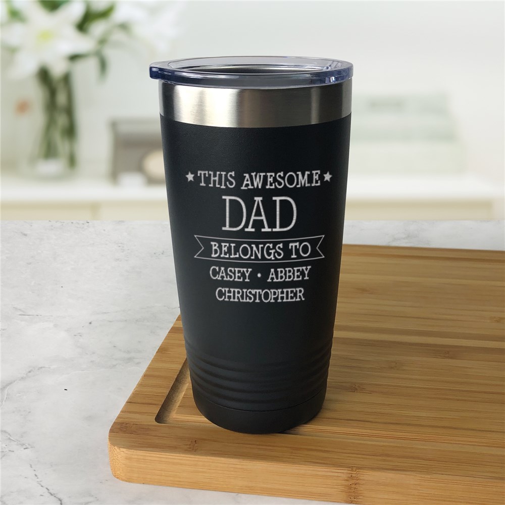 Engraved This Awesome Dad With Stars Tumbler