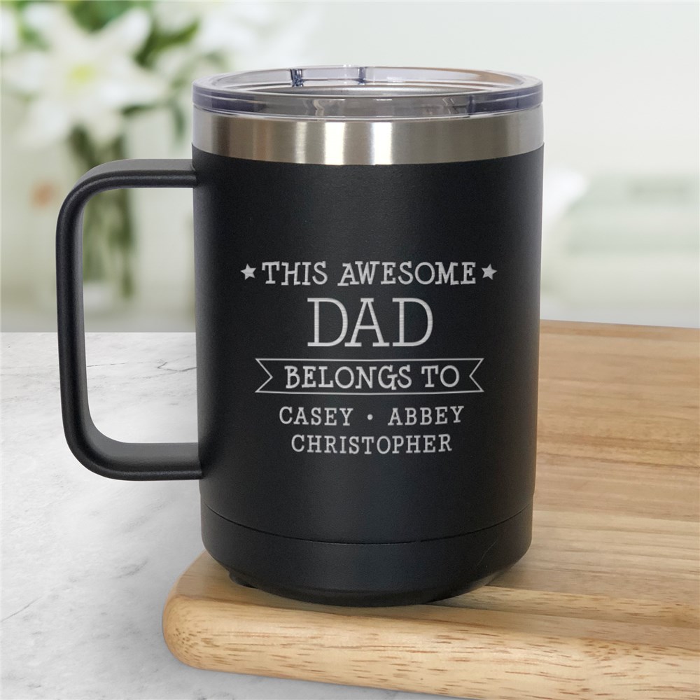 Engraved This Awesome Dad With Stars Insulated Mug L16475326X