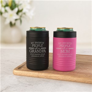 Engraved My Favorite People With Stripes Insulated Beverage Holder