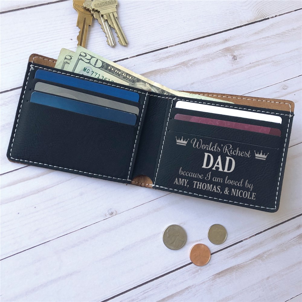 personalized richest dad wallet
