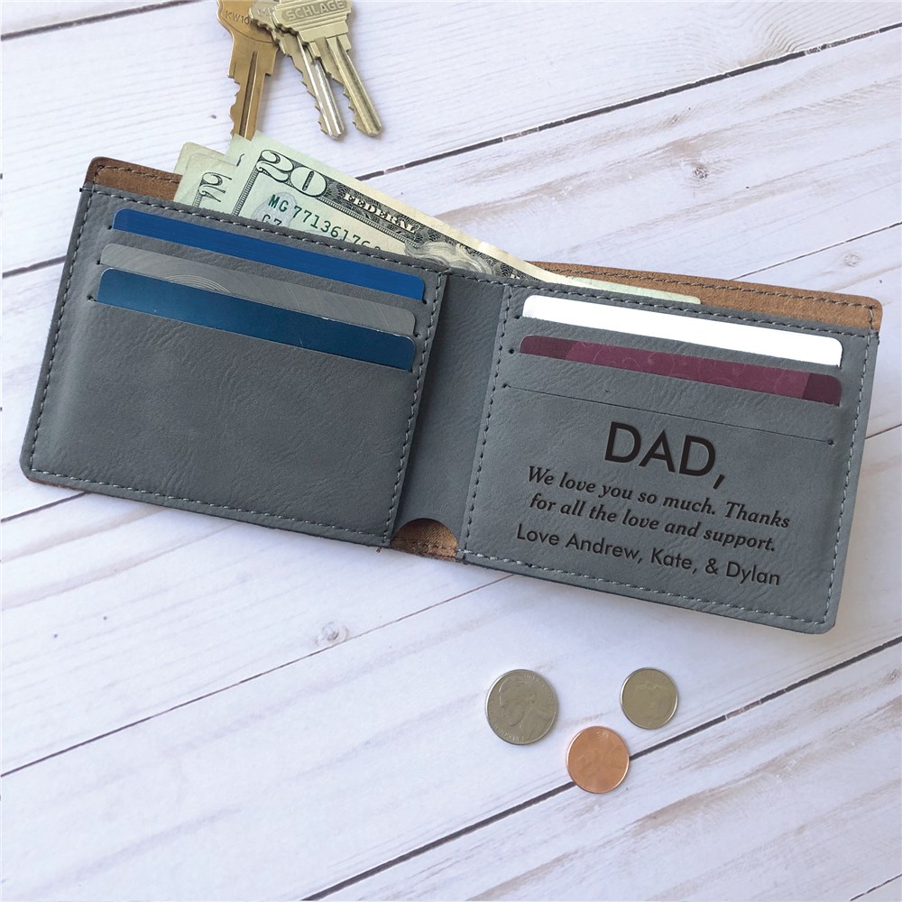 Engraved Write Your Own Message Leatherette Wallet