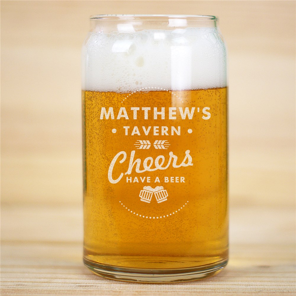 Engraved Cheers Have a Beer Beer Can Glass