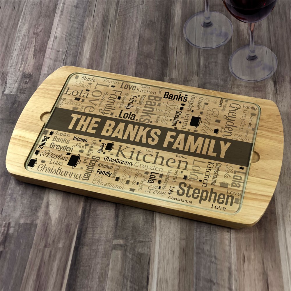Personalized Family Name Banner Word Art Serving Tray