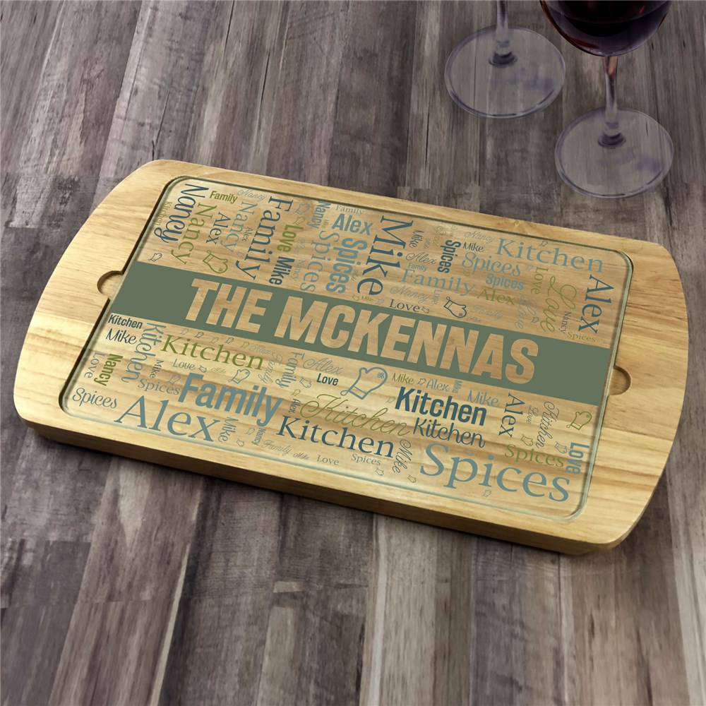Personalized Family Name Banner Word Art Serving Tray