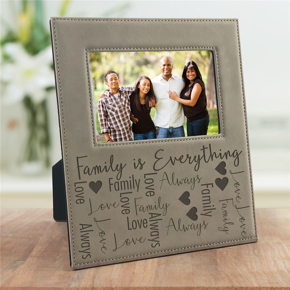 Family Is Everything Word Art Leather Frame