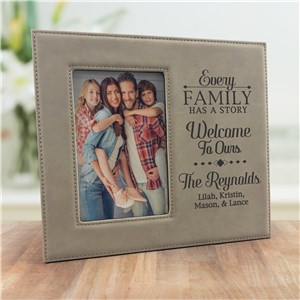 Engraved Every Family Has A Story Leather Frame