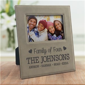 Engraved Family of # Leather Frame