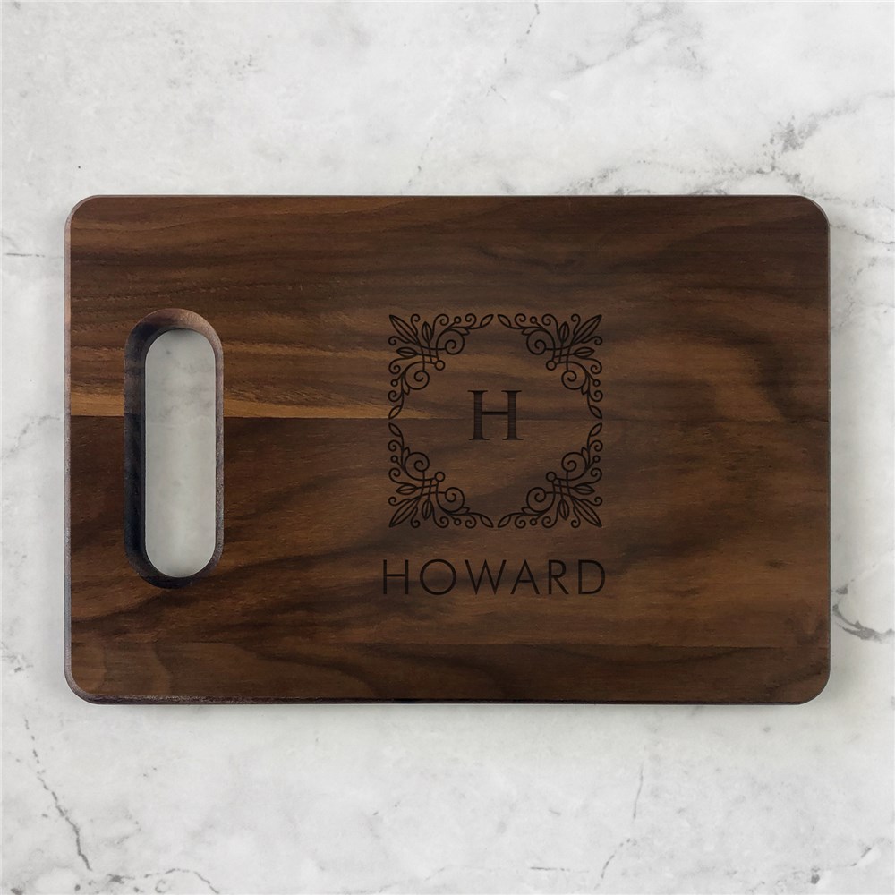 Engraved Family Name and Initial Cutting Board