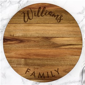 Engraved Family Name Script and Sans Serif Lazy Susan  L17010413